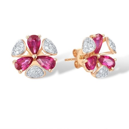14KRW Earrings Diamond,Ruby (E316960RUY14KRW)