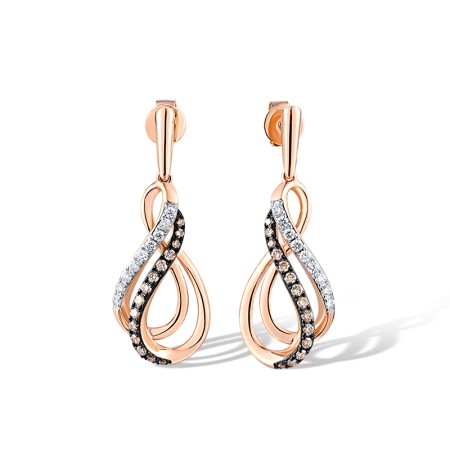 14KRWB Earrings Brown Diamond,Diamond (E316975BRW14KRWB)