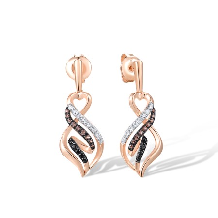 14KRWB Earrings Black Diamond,Brown Diamond,Diamond (E316976BBWD14KRWB)