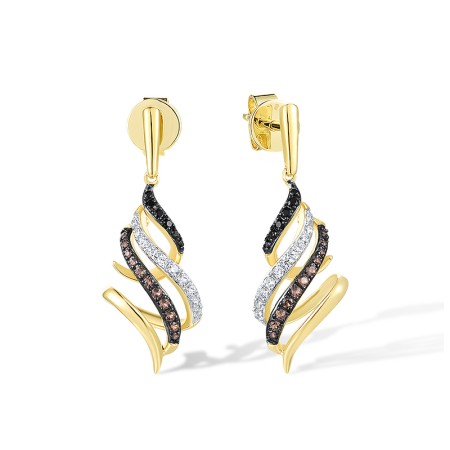 14KYWB Earrings Black Diamond,Brown Diamond,Diamond (E316977BBWD14KYWB)