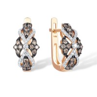 14KRWB Earrings Brown Diamond,Diamond (E317021BRW14KRWB)