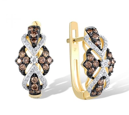 14KYWB Earrings Brown Diamond,Diamond (E317021BRW14KYWB)