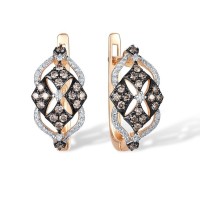 14KRWB Earrings Brown Diamond,Diamond (E317022BRW14KRWB)