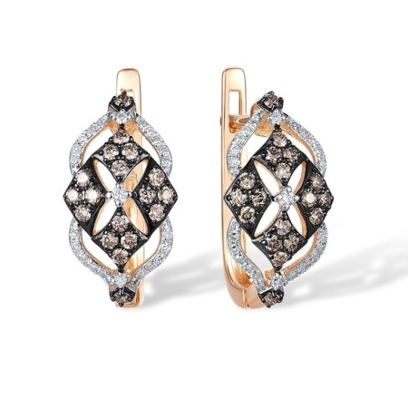 14KRWB Earrings Brown Diamond,Diamond (E317022BRW14KRWB)