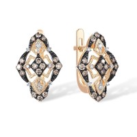 14KRWB Earrings Brown Diamond,Diamond (E317025BRW14KRWB)
