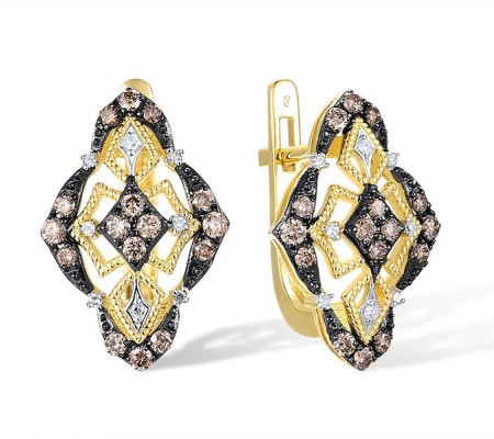 14KYWB Earrings Brown Diamond,Diamond (E317025BRW14KYWB)