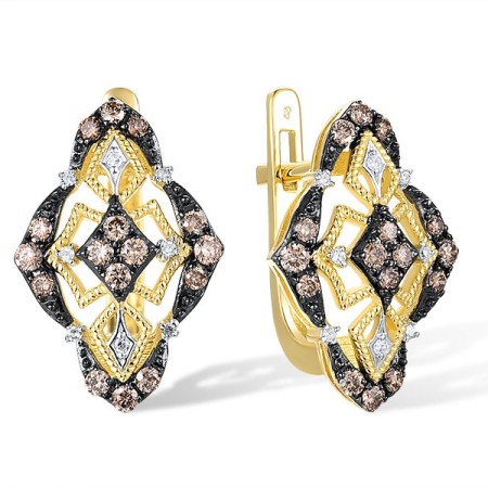 14KYWB Earrings Brown Diamond,Diamond (E317025BRW14KYWB)