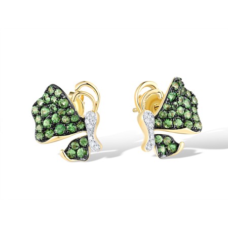 14KYWB Earrings Diamond,Green Garnet (E317029GNG114KYWB)