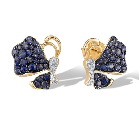 14KYWB Earrings Blue Sapphire,Diamond (E317029SAP14KYWB)