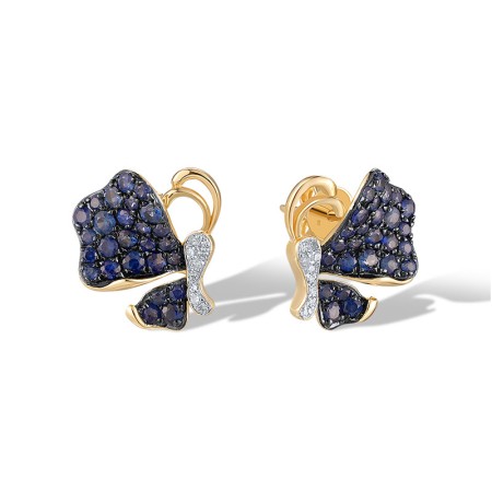 14KYWB Earrings Blue Sapphire,Diamond (E317029SAP14KYWB)