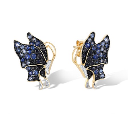 14KYWB Earrings Blue Sapphire,Diamond (E317030BSAP14KYWB)