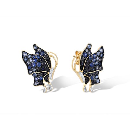 14KYWB Earrings Blue Sapphire,Diamond (E317030BSAP14KYWB)