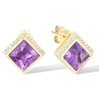 14KY Earrings Amethyst,Diamond (E317043AME14KY)