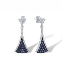 14KWB Earrings Blue Sapphire,Diamond (E317157SAP14KWB)
