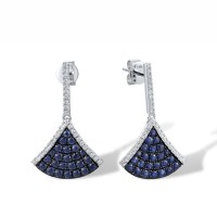 14KWB Earrings Blue Sapphire,Diamond (E317158SAP14KWB)