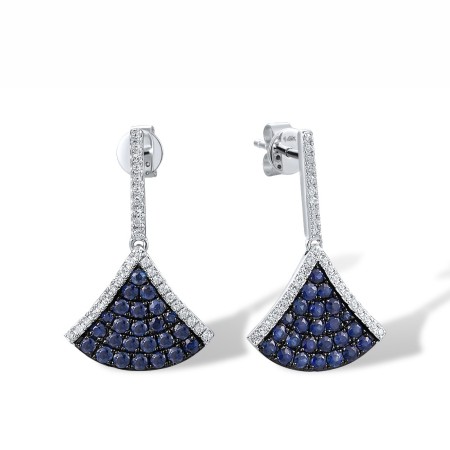 14KWB Earrings Blue Sapphire,Diamond (E317158SAP14KWB)