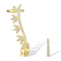 Sterling Silver w/ Yellow Plating Earrings White Cubic Zirconia (E317245WCZSY925)