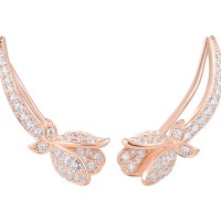 Sterling Silver w/ Rose Plating Earrings White Cubic Zirconia (E317257WCZSR925)