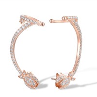 Sterling Silver w/ Rose Plating Earrings White Cubic Zirconia (E317260WCZSR925)