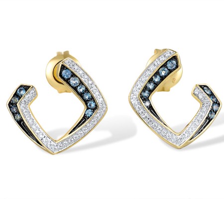 14KYWB Earrings Diamond,London Blue Topaz (E317341LDB14KYWB)