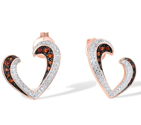 14KRWB Earrings Diamond,Garnet (E317342GAN14KRWB)