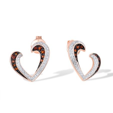 14KRWB Earrings Diamond,Garnet (E317342GAN14KRWB)