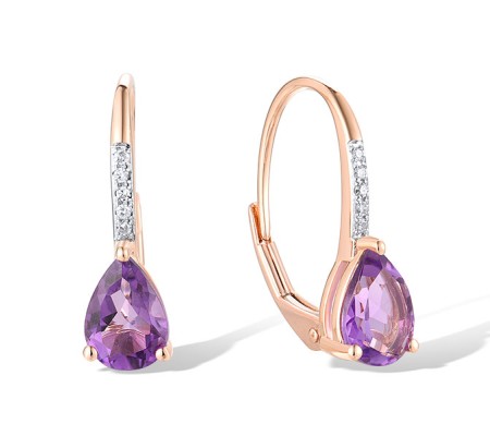 14KRW Earrings Amethyst,Diamond (E317362AME14KRW)