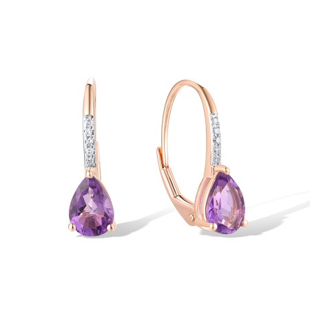 14KRW Earrings Amethyst,Diamond (E317362AME14KRW)