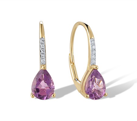 14KYW Earrings Amethyst,Diamond (E317362AME14KYW)
