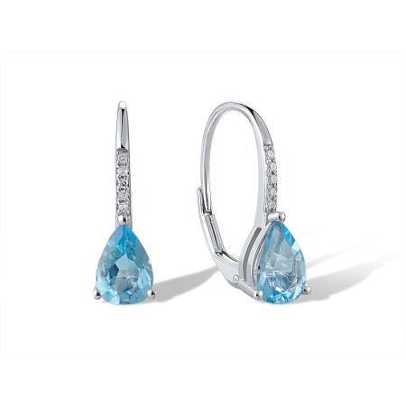 14KW Earrings Blue Topaz (Swiss Blue),Diamond (E317362BLT14KW)
