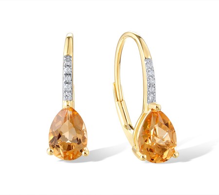 14KYW Earrings Citrine,Diamond (E317362CIT14KYW)