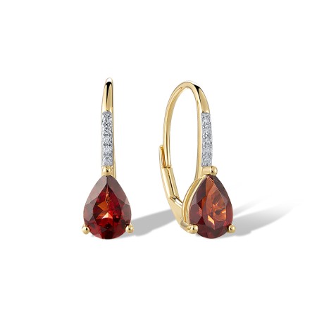 14KYW Earrings Diamond,Garnet (E317362GAN14KYW)