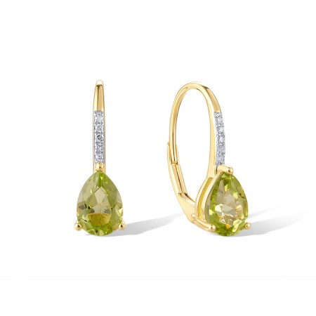 14KYW Earrings Peridot,Diamond (E317362PER14KYW)
