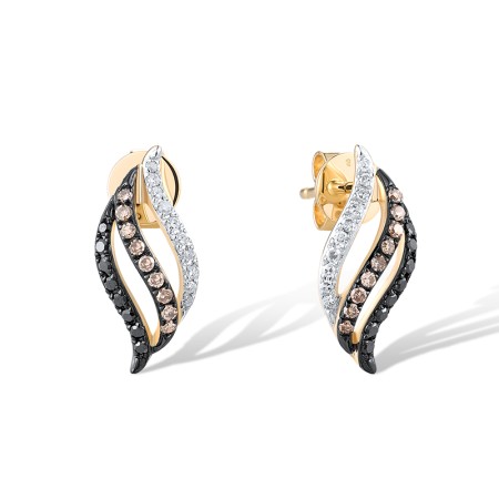 14KYWB Earrings Black Diamond,Brown Diamond,Diamond (E317368BBWD14KYWB)