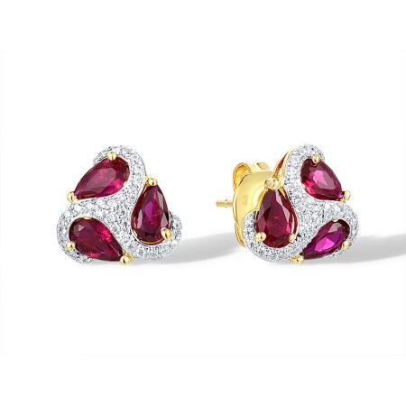 14KYW Earrings Diamond,Ruby (E317383RUY14KYW)