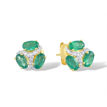 14KYW Earrings Diamond,Emerald (E317385EMR14KYW)