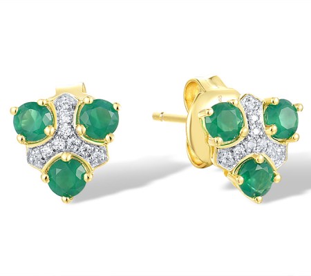 14KYW Earrings Diamond,Emerald (E317386EMR14KYW)