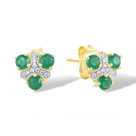 14KYW Earrings Diamond,Emerald (E317386EMR14KYW)