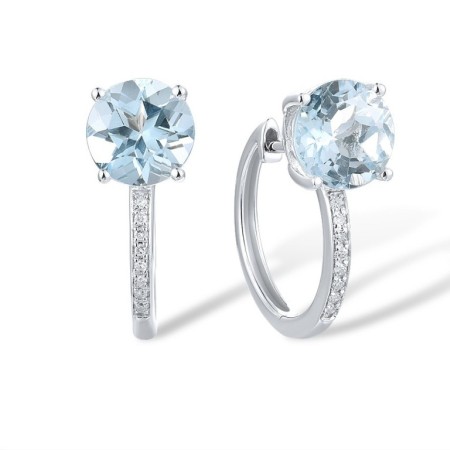 14KW Earrings Blue Topaz (Sky Blue),Diamond (E317413BKT14KW)