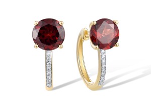 10KYW Earrings Diamond,Garnet (E317413GAN10KYW)