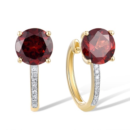 10KYW Earrings Diamond,Garnet (E317413GAN10KYW)