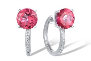 10KW Earrings Diamond,Pink Topaz (E317413PNT10KW)