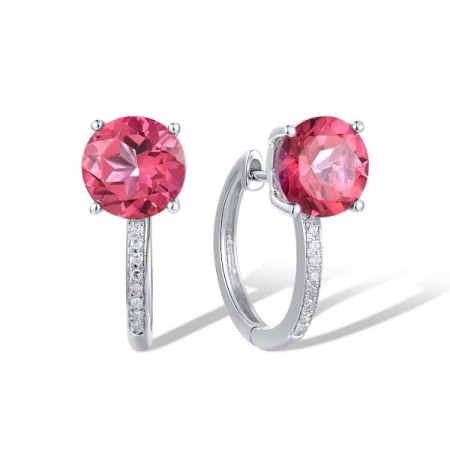 10KW Earrings Diamond,Pink Topaz (E317413PNT10KW)