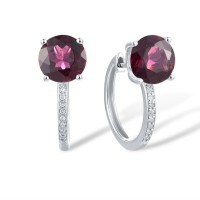 14KW Earrings Diamond,Rhodolite Garnet (E317413RHG14KW)
