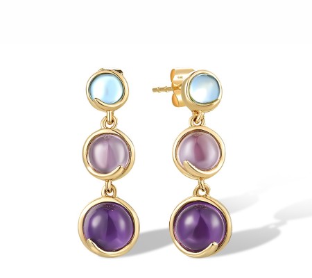 14KY Earrings Amethyst,Blue Topaz (Swiss Blue) (E317508ABL14KY)