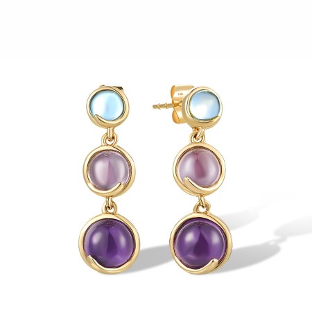 14KY Earrings Amethyst,Blue Topaz (Swiss Blue) (E317508ABL14KY)