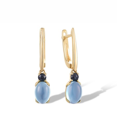 14KY Earrings Blue Sapphire,Blue Topaz (Swiss Blue) (E317519BTS14KY)