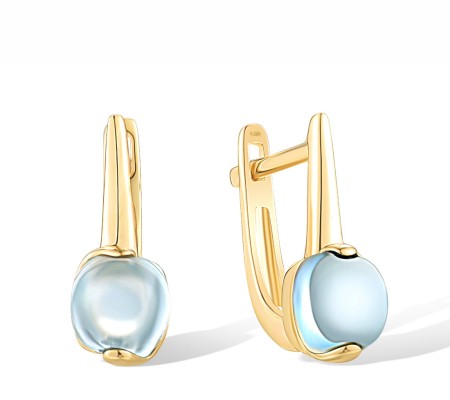 14KY Earrings Blue Topaz (Swiss Blue) (E317525BLT14KY)