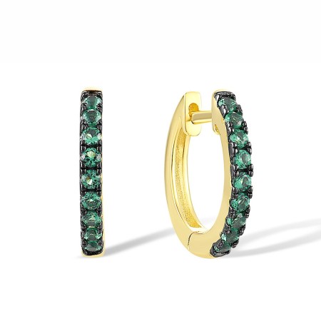 Sterling Silver w/ Yellow Black Plating Earrings Green Spinel (E317538GSNSC925)