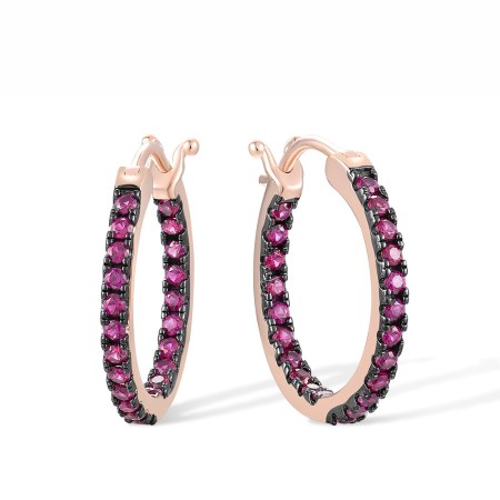 Sterling Silver w/ Rose Black Plating Earrings Created Ruby (E317540CRUSD925)